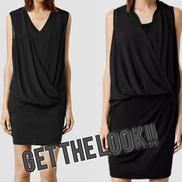 Robert Rodriguez V Neck Draped Layerd Dress - Picture 2 of 8
